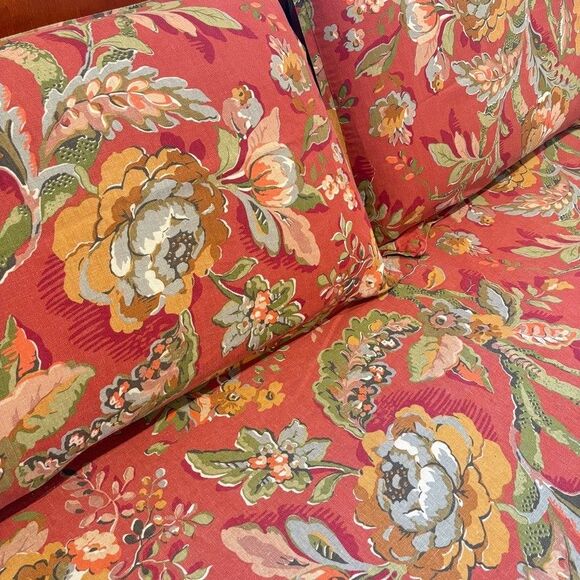 Pottery Barn Vanessa Floral Palampore Duvet Cover Red Queen 2 Std Shams 3PCS Set - Picture 5 of 10